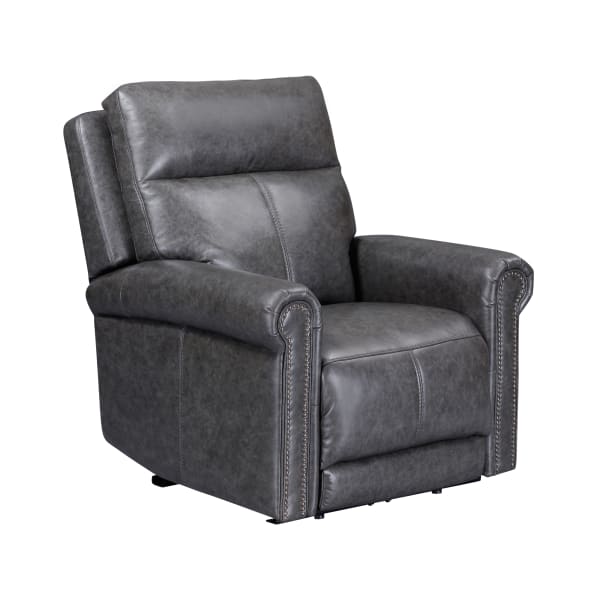 Alexander - Power Recliner With Power Headrest & Lumbar - Weathered Stone Gray