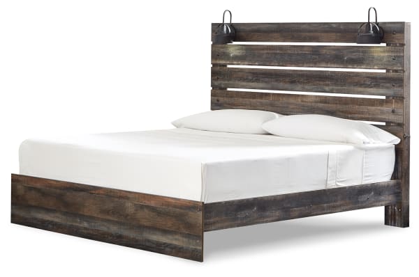 Drystan - King Panel Bed - Brown / Beige