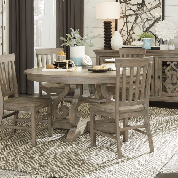 Tinley Park - 60" Round Dining Table - Dove Tail Grey