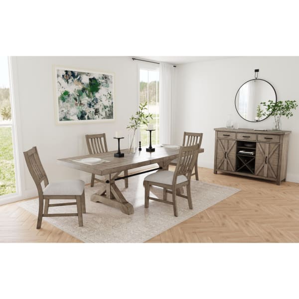 Yellowstone - 5 Piece Standard Height Dining Set (Table And Four Chairs) - Medium Brown