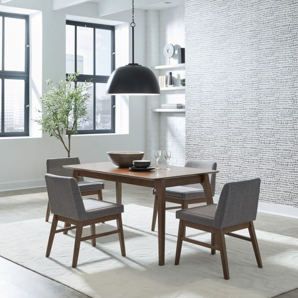 Space Savers - 5 Piece Leg Table Set - Brown