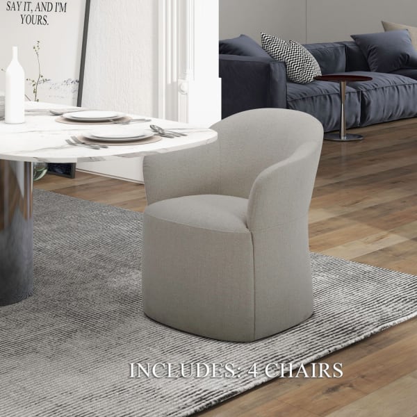 Accent Dining - Accent Dining Chairs With Casters (Set of 4) - Truffle