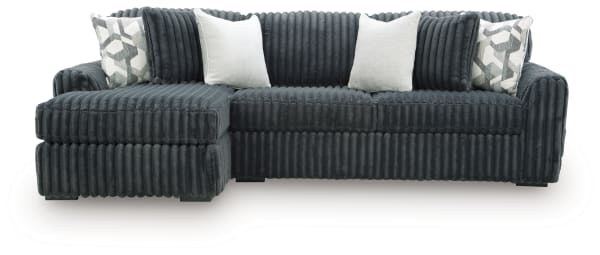 Midnight-Madness - 2-Piece Sectional Sofa With LAF Corner Chaise - Gunmetal