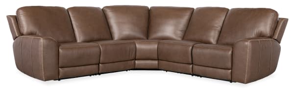 MS - Torres 5 Piece Symmetrical Sectional With Power Recline & Power Headrest - Dark Brown