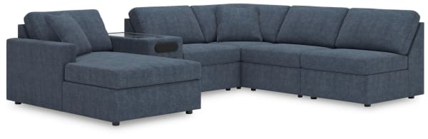 Modmax - 6-Piece Sectional With Laf Corner Chaise And Audio System Console - Ink