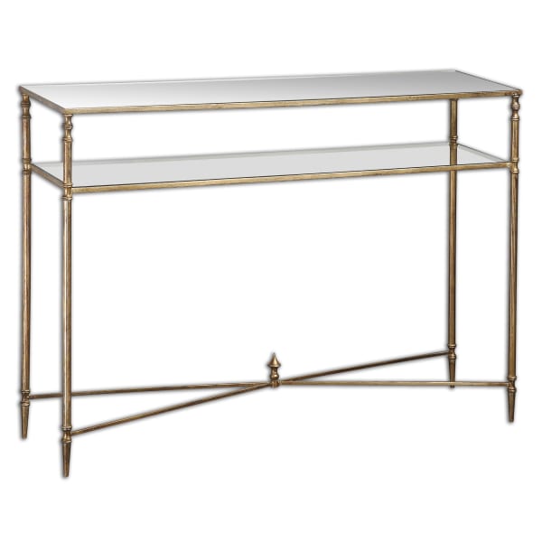 Henzler - Mirrored Glass Console Table - Gold
