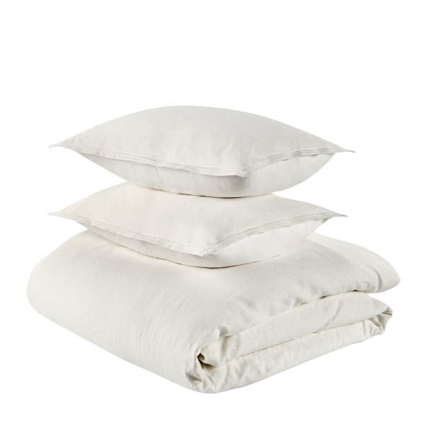 Talia - Queen Duvet Collection - Ivory/White