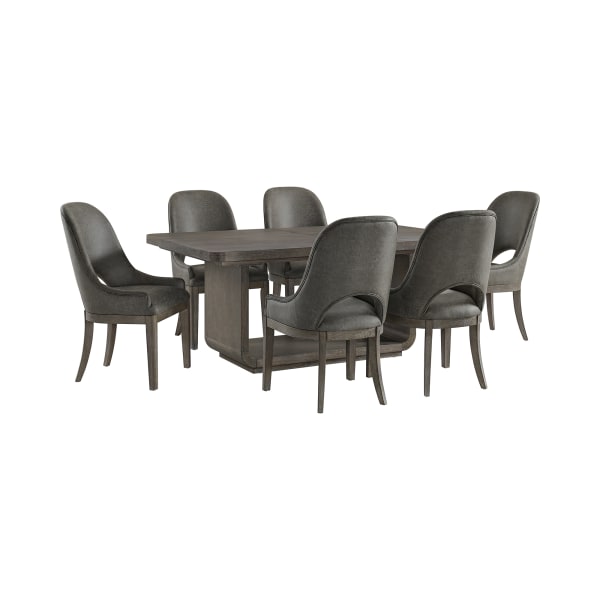 Hollywood Park - 7 Piece Standard Height Dining Set (Rectangular Table And Six Chairs) - Dark Gray