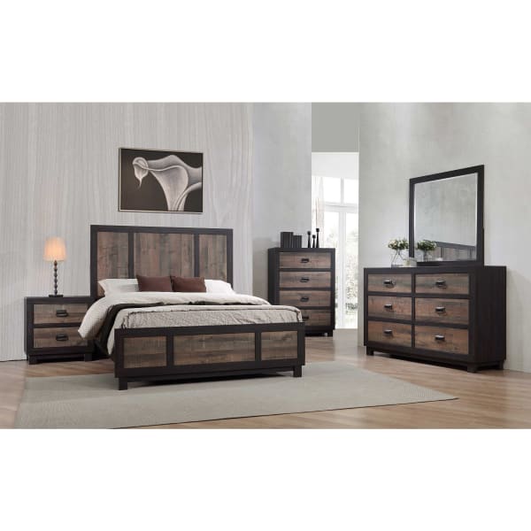 Harlington - Full Panel 6 Piece Bedroom Set - Dark Chocolate