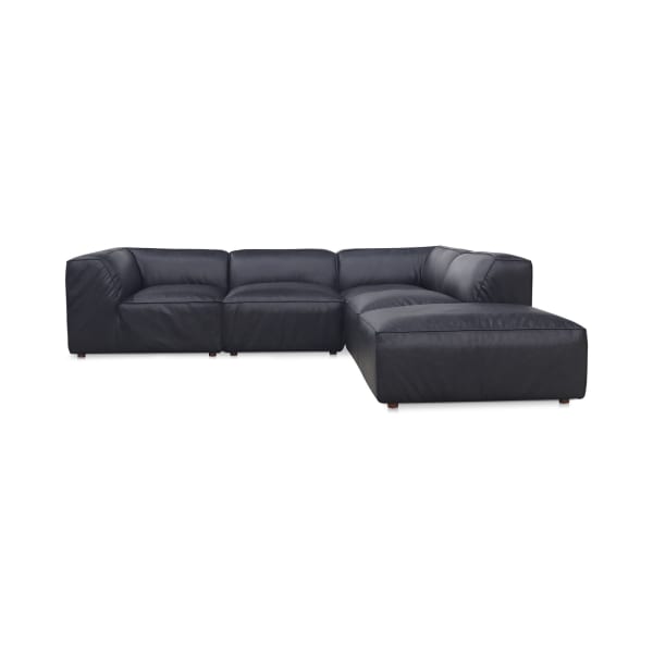 Form - Dream Modular Leather Sectional - Vantage Black