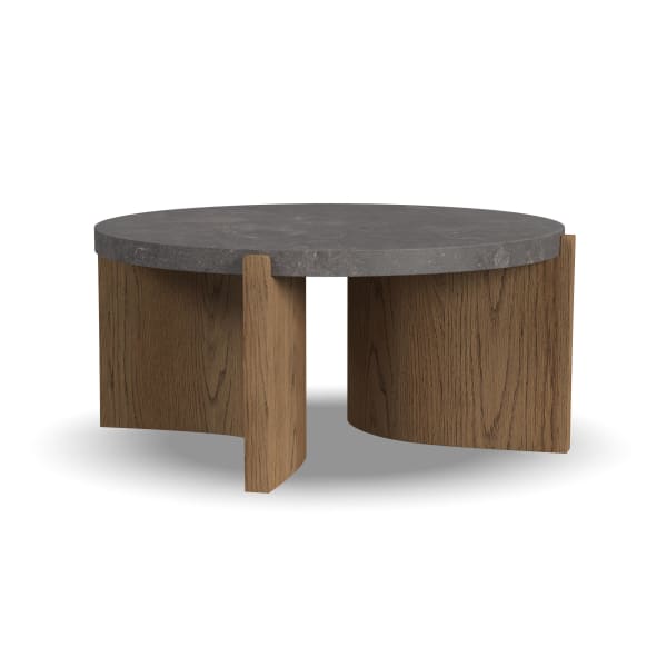 Eclipse - Round Coffee Table - Light Brown / Dark Gray