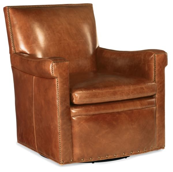 Jilian - Swivel Club Chair - Light Brown