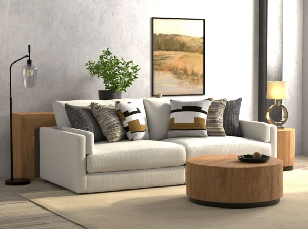 Trevor - 2 Piece Extra Deep Oversized Sofa - Chalk