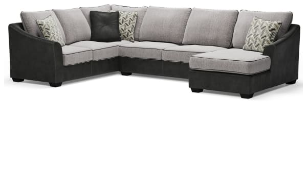 Bilgray - Pewter - Left Arm Facing Sofa 3 Pc Sectional