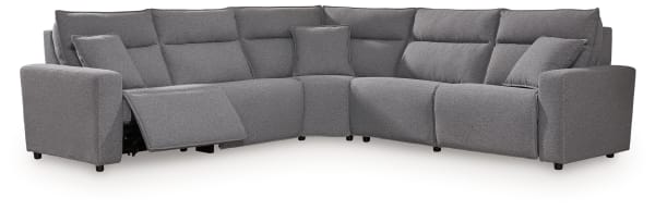 Modmax II - 5-Piece Power Reclining Sectional - Salt And Pepper