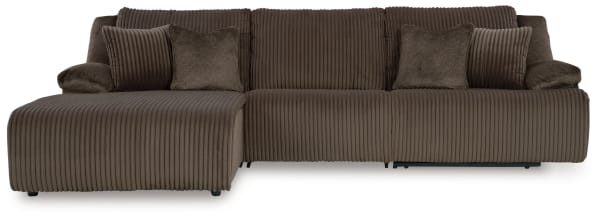 Top Tier - Chocolate - 3-Piece Reclining Sectional Sofa With Laf Chaise