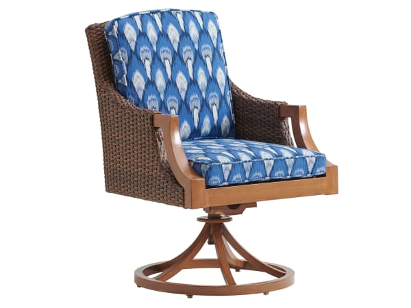 Harbor Isle - Swivel Rocker Arm Dining Chair - Dark Brown