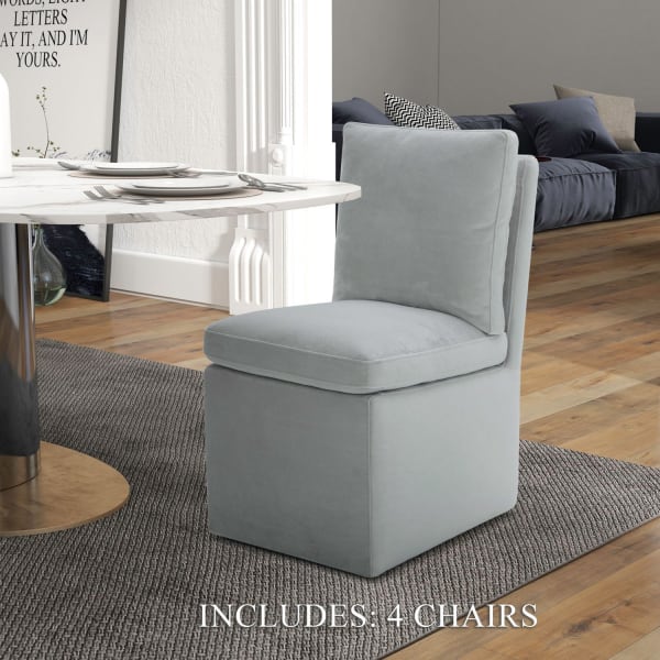 Accent Dining - Accent Dining Chairs With Casters (Set of 4) - Dark Gray