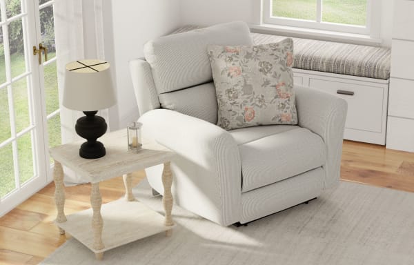 Chappy - Power Lay Flat Recliner - Pebble