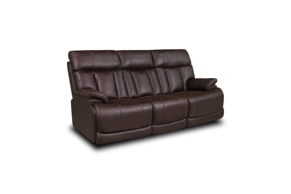 Clive - Power Reclining Sofa with Power Headrests & Lumbar - Dark Brown