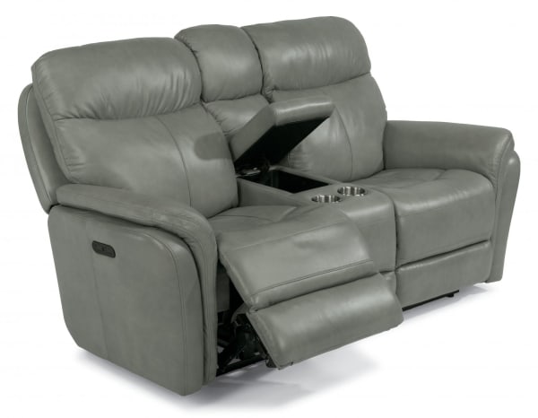 Zoey Power Reclining Loveseat with Console & Power Headrests