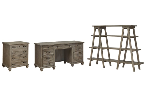 Lancaster - Credenza With Lateral File And Bookshelf - Dovetail Gray