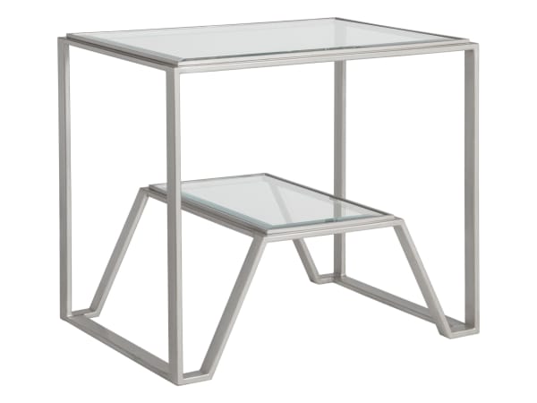 Metal Designs - Byron Rectangular End Table - Pearl Silver