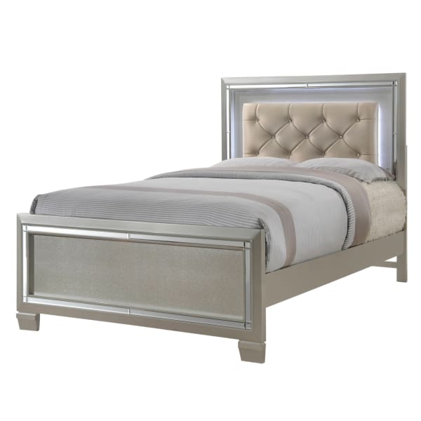 Platinum - Youth Full Platform Bed - Сhampagne