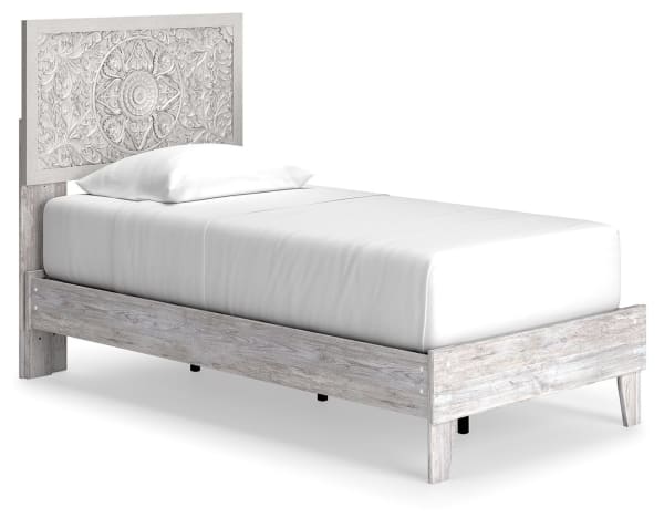 Paxberry - Whitewash - Twin Panel Platform Bed