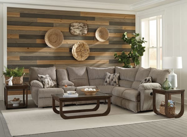 Elliott - 2 Piece Reclining Sectional With Console - Pewter