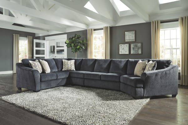 Eltmann - Slate - Right Arm Facing Cuddler With Sofa 4 Pc Sectional