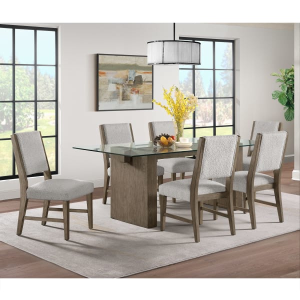 Conner - 7 Piece Standard Height Dining Set (Table And Six Chairs) - Oak