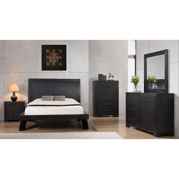 Allan - Full Panel 3 Piece Bedroom Set - Black