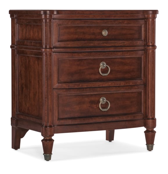 Charleston - Three-Drawer Nightstand - Dark Brown