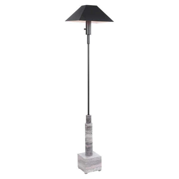 Telescope - Floor Lamp - Gray Travertine/Bronze