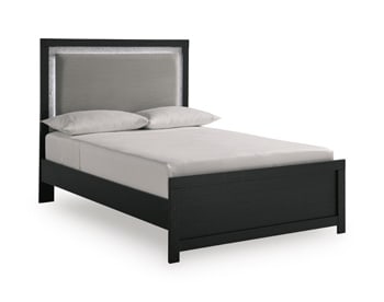Maeling - Full Upholstered Panel Headboard - Black / Gray