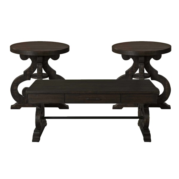 Stone - 3 Piece Occasional Set (Coffee And Two End Tables) - Dark Walnut