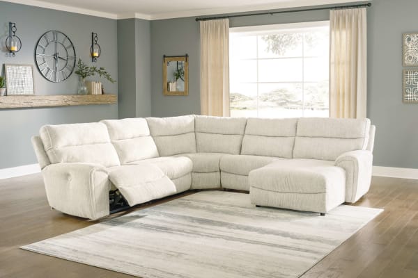 Critic's Corner - Beige - Right Arm Facing Power Chaise 5 Pc Sectional