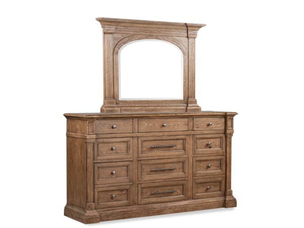 Gallant Grove - Drawer Dresser With Shaped Mirror - Brown