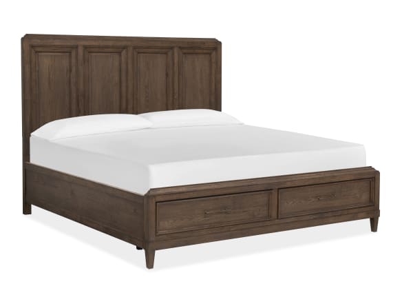 Groveland Park - King Panel Storage Bed - Antique Coffee