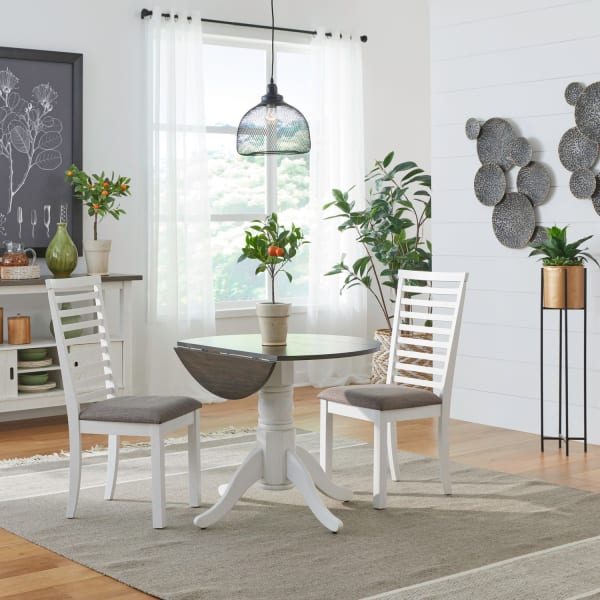 Brook Bay - 3 Piece Drop Leaf Set - White