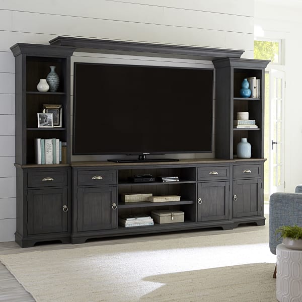 Ocean Isle - Entertainment Center With Piers - Black