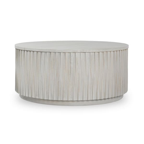 Myrtle - Solid Wood Round Coffee Table - Gray