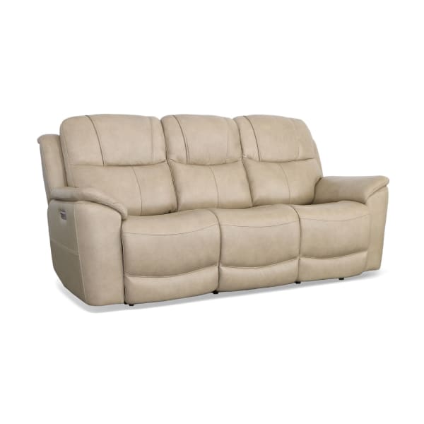 Crew - Power Reclining Sofa With Power Headrests & Lumbar - Pebble