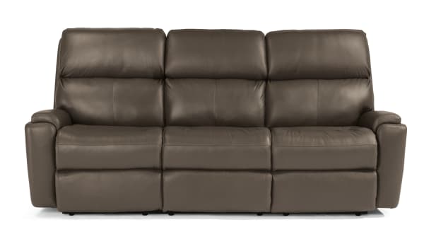 Rio - Leather Power Reclining Sofa, Power Headrests - Dark Brown