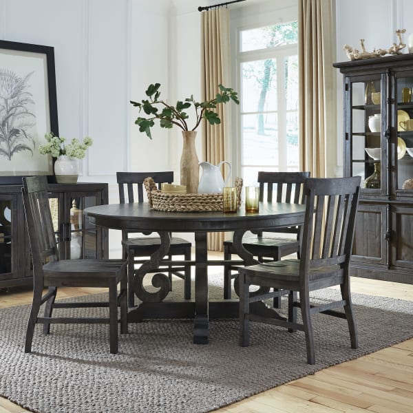 Bellamy - 60" Round Dining Table - Peppercorn