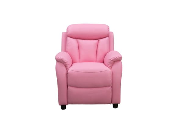 Ewing - Children's Recliner, Push Thru The Arm - Pink