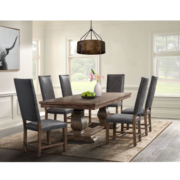 Gramercy - 7 Piece Dining Set-Table And Six Tall Back Chairs - Chocolate