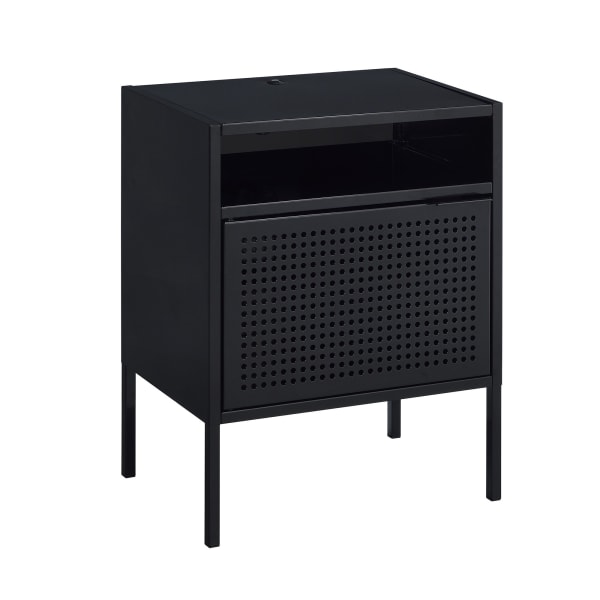 Ember - Black Nightstand With Usb