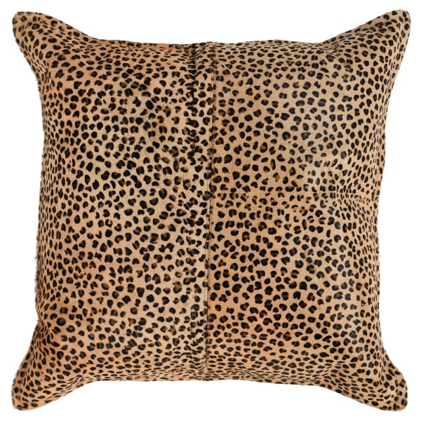 La Dolce Vita - 20" x 20" DV Leopard Pillow - Hide Camel/Black
